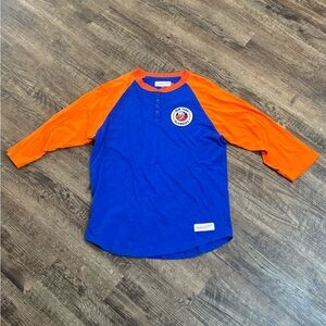 Mitchell & Ness 3/4 Sleeve Shirt Mens Large Hockey New York Islanders Team